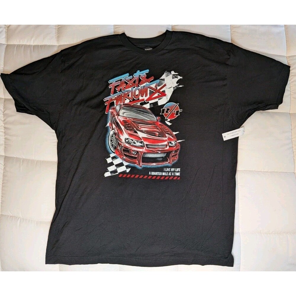 NWT Fast and Furious Graphic T-Shirt 3XL Black Red R/T Muscle Car Racing